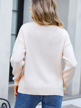 Load image into Gallery viewer, Bow Round Neck Dropped Shoulder Sweater
