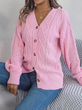 Load image into Gallery viewer, Cable-Knit Long Sleeve Cardigan