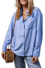 Load image into Gallery viewer, Striped Button Up Long Sleeve Shirt