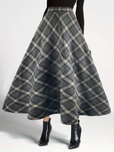 Load image into Gallery viewer, Plaid Elastic Waist Midi Skirt