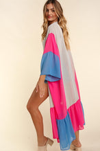 Load image into Gallery viewer, COLOR BLOCK KIMONO MAXI OPEN CARDIGAN