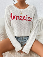 Load image into Gallery viewer, Letter Round Neck Long Sleeve Sweater