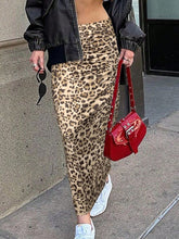 Load image into Gallery viewer, Honey Slit Leopard Midi Skirt