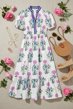 Load image into Gallery viewer, Flat lay composition for floral embroidered dress