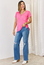 Load image into Gallery viewer, Zeni V-Neck Short Sleeve Slit T-Shirt