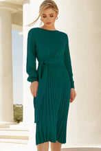 Load image into Gallery viewer, Favored Pleated Sweater Dress