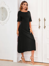Load image into Gallery viewer, Round Neck Cutout Half Sleeve Dress