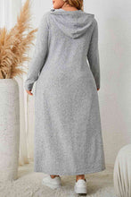 Load image into Gallery viewer, Plus Size Long Sleeve Hooded Maxi Dress