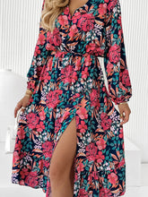 Load image into Gallery viewer, Printed Long Sleeve Slit Dress