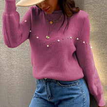 Load image into Gallery viewer, Pearl Round Neck Sweater