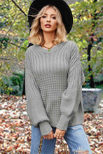 Load image into Gallery viewer, Round Neck Lantern Sleeve Sweater