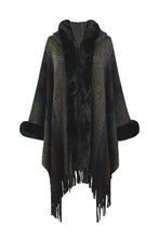 Load image into Gallery viewer, Color Block Fringe Detail Poncho