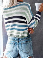 Load image into Gallery viewer, Striped Round Neck Knit Top