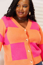 Load image into Gallery viewer, Checkered Dropped Shoulder Cardigan
