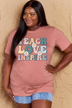Load image into Gallery viewer, TEACH LOVE INSPIRE Graphic Cotton T-Shirt