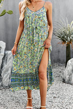 Load image into Gallery viewer, Bohemian Spaghetti Strap Drawstring Slit Dress