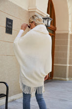 Load image into Gallery viewer, Fringe Detail Long Sleeve Ribbed Poncho
