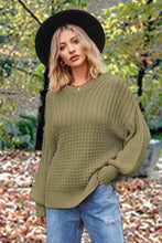 Load image into Gallery viewer, Round Neck Lantern Sleeve Sweater