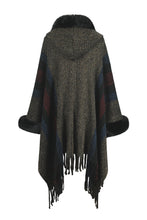 Load image into Gallery viewer, Color Block Fringe Detail Poncho
