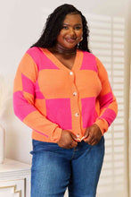 Load image into Gallery viewer, Checkered Dropped Shoulder Cardigan