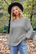 Load image into Gallery viewer, Round Neck Lantern Sleeve Sweater