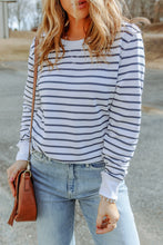Load image into Gallery viewer, Striped Long Sleeve Round Neck Top