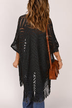 Load image into Gallery viewer, Fringe Hem Slit Open Front Cardigan