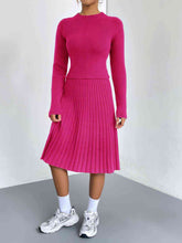 Load image into Gallery viewer, Rib-Knit Sweater and Skirt Set