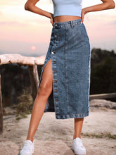 Load image into Gallery viewer, Karly Button Down Denim Skirt