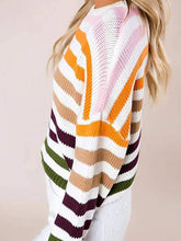 Load image into Gallery viewer, Striped Round Neck Knit Top