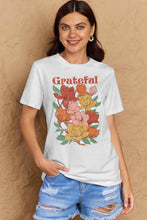 Load image into Gallery viewer, GRATEFUL Flower Graphic Cotton T-Shirt