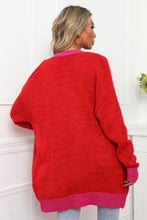 Load image into Gallery viewer, Contrast Detail Button-Up Cardigan with Pockets