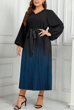 Load image into Gallery viewer, Verona Pleated Tie Waist Midi Dress