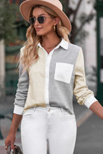 Load image into Gallery viewer, Color Block Curved Hem Shirt