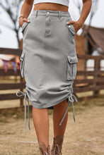 Load image into Gallery viewer, Elegant Drawstring Denim Cargo Skirt