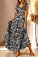 Load image into Gallery viewer, Printed Tie Back Cropped Top and Maxi Skirt Set