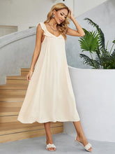 Load image into Gallery viewer, Ruffled V-Neck Midi Dress