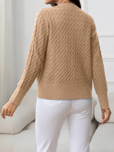 Load image into Gallery viewer, Round Neck Cable-Knit Buttoned Knit Top