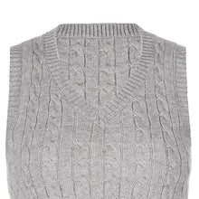 Load image into Gallery viewer, Cable-knit V-Neck Sweater Vest