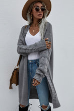 Load image into Gallery viewer, Double Take Horizontal Ribbing Open Front Duster Cardigan