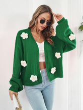 Load image into Gallery viewer, Floral Open Front Long Sleeve Cardigan