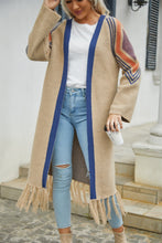Load image into Gallery viewer, Double Take Geometric Fringe Hem Duster Cardigan