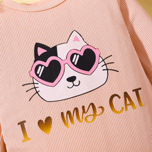 Load image into Gallery viewer, Cat Graphic Bodysuit and Joggers Set