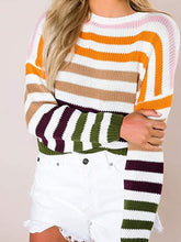 Load image into Gallery viewer, Striped Round Neck Knit Top