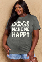 Load image into Gallery viewer, DOGS MAKE ME HAPPY Graphic Cotton T-Shirt