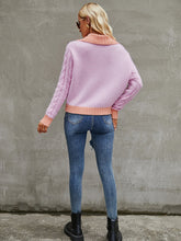 Load image into Gallery viewer, Collared Neck Long Sleeve Cardigan