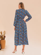 Load image into Gallery viewer, Printed Surplice Long Sleeve Dress