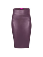 Load image into Gallery viewer, OrlyCollection Women's Elegant Slim Fit Midi Stretchy Pencil Skirt for Office Wear Proudly Made in USA (2X,BurgundyFaux)