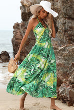 Load image into Gallery viewer, Botanical Print Halter Neck Dress