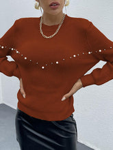Load image into Gallery viewer, Pearl Round Neck Sweater